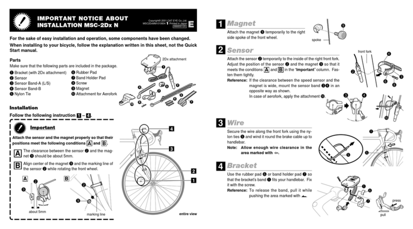 Cateye MSC-2DX N Important notice
