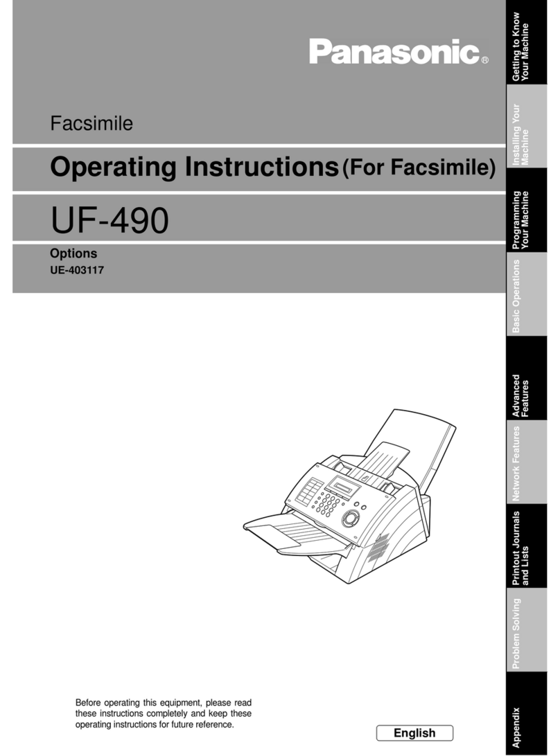 Panasonic Panafax UF-490 operating instructions