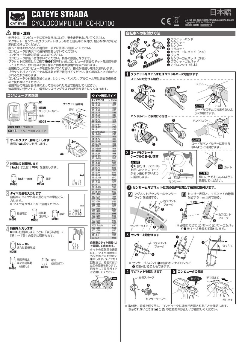 Cateye STRADA CC-RD100 manual