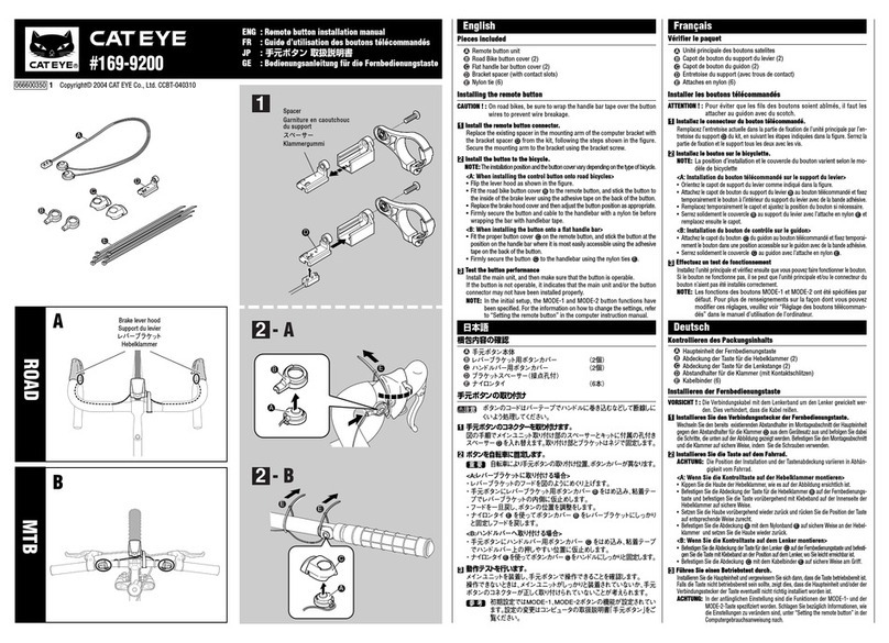 Cateye ROAD User manual Cateye ROAD User manual