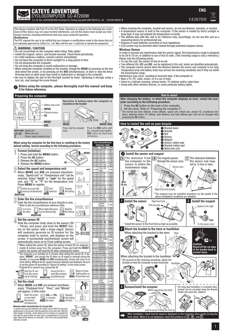 Cateye CC-AT200W User manual