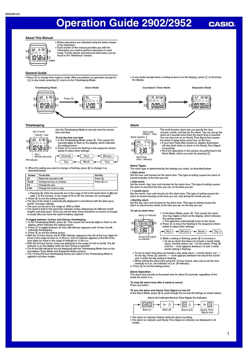 Casio 2952 Operation guide