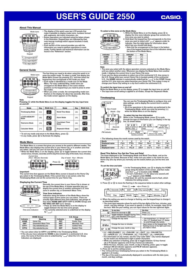 Casio 2550 User manual