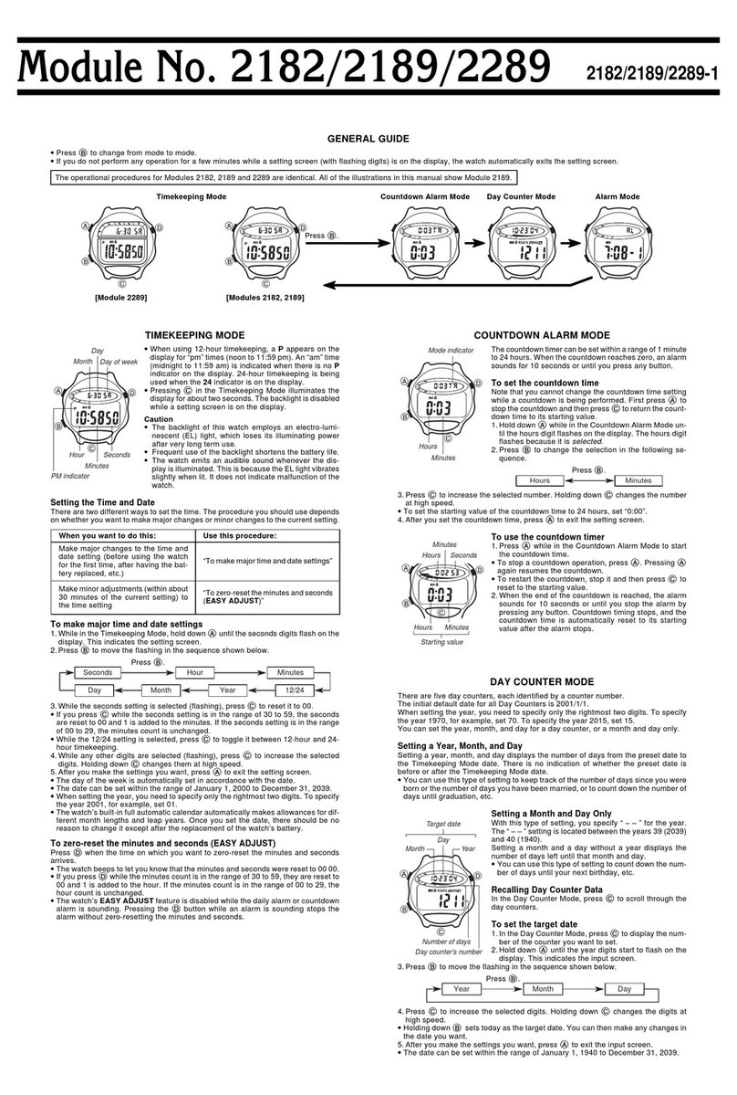 Casio 2182 Configuration guide