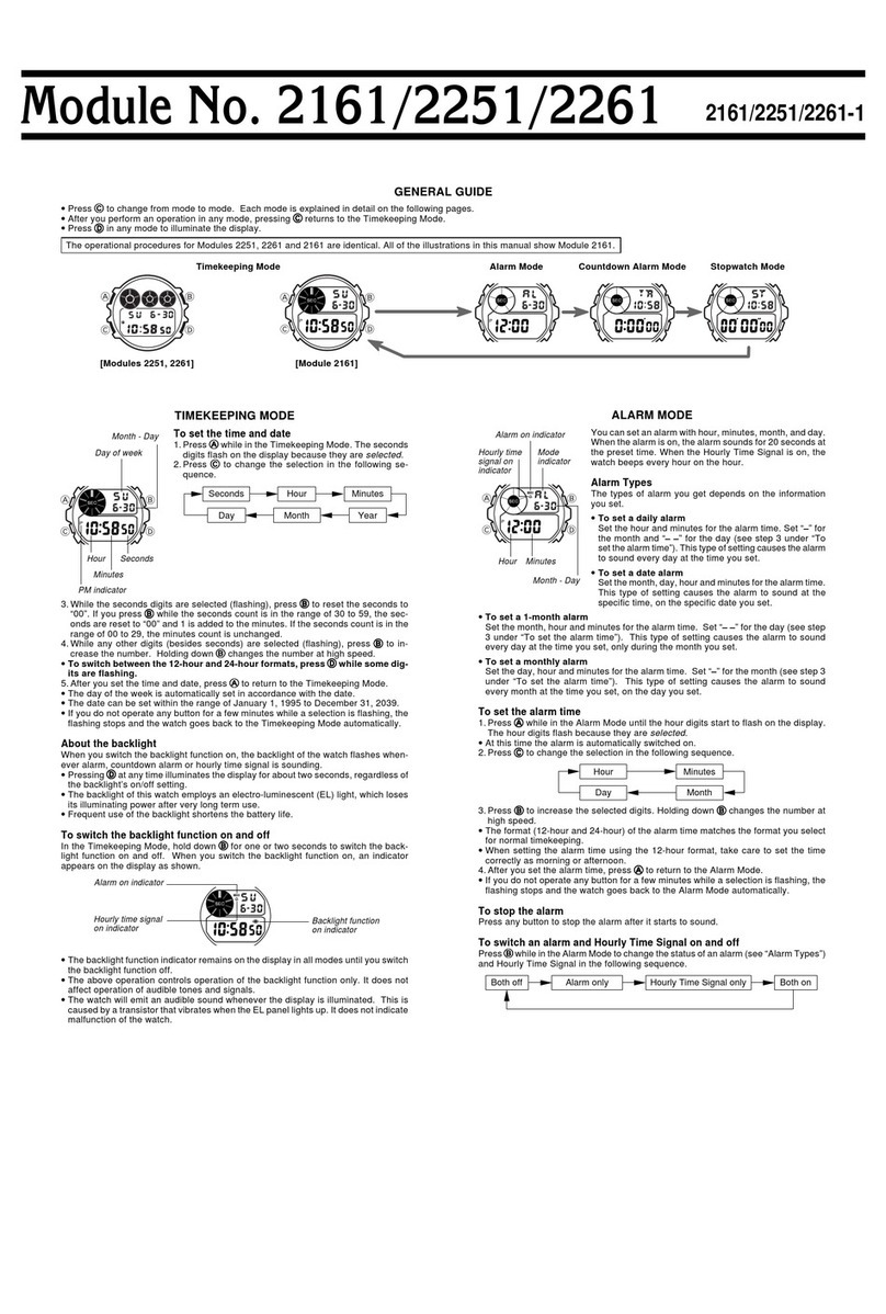 Casio 2161 User manual