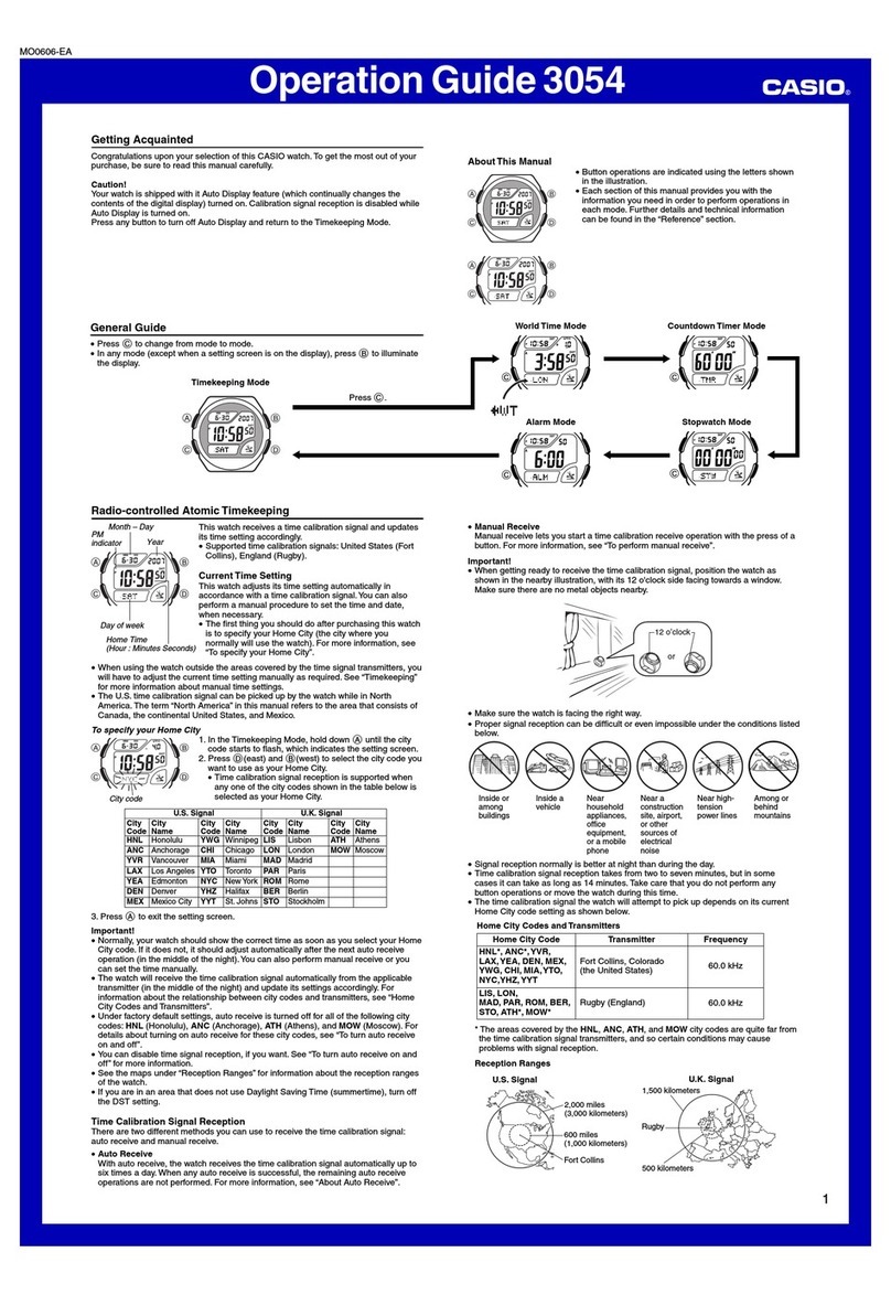 Casio MO0606-EA User manual