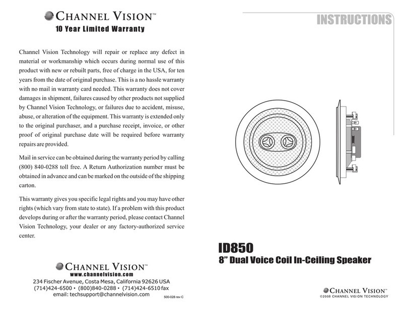 Channel Vision ID850 User manual