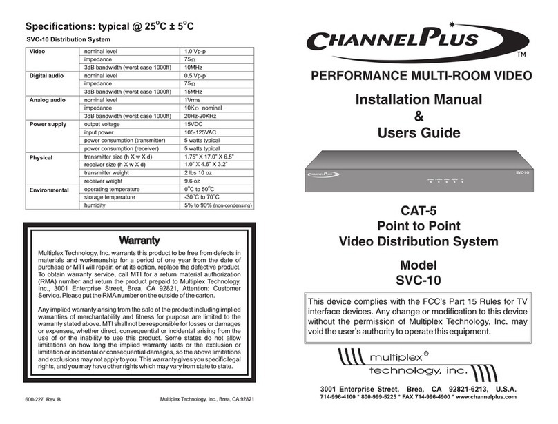 Channel Plus SVC-10 Installation manual & users guide Channel Plus SVC-10 Installation manual & users guide