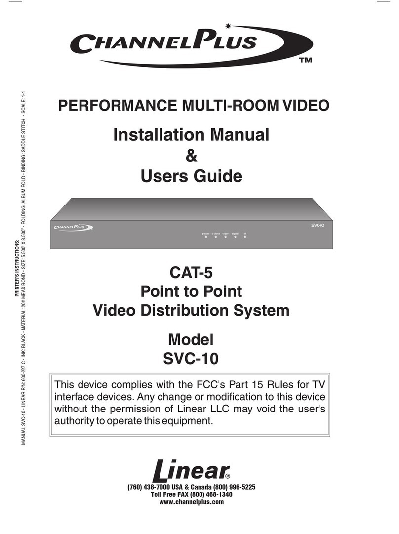 Linear SVC-10 Installation manual & users guide