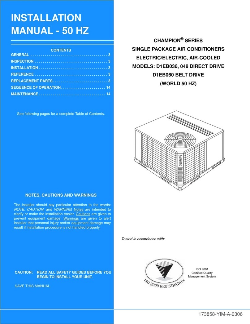 York D1EB036 User manual