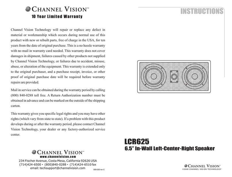 Channel Vision LCR65B User manual Channel Vision LCR65B User manual