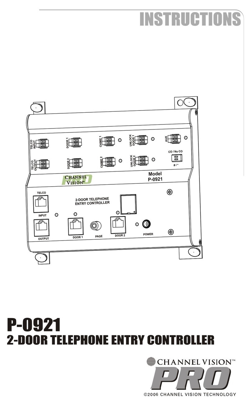Channel Vision 2-Door Telephone Entry Controller P-0921 instructions