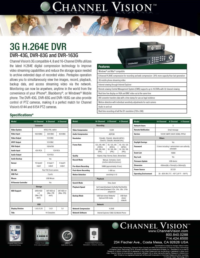 Channel Vision 43G Specifications
