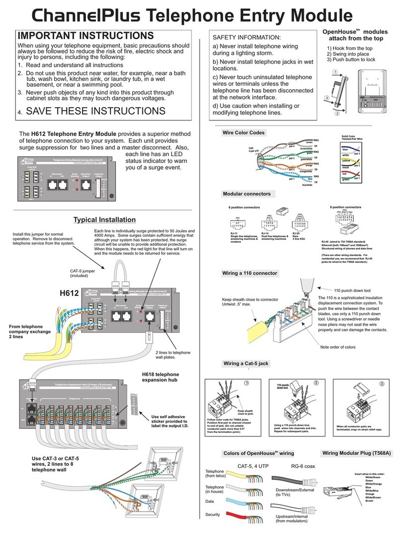 Open House ChannelPlus H612 user manual
