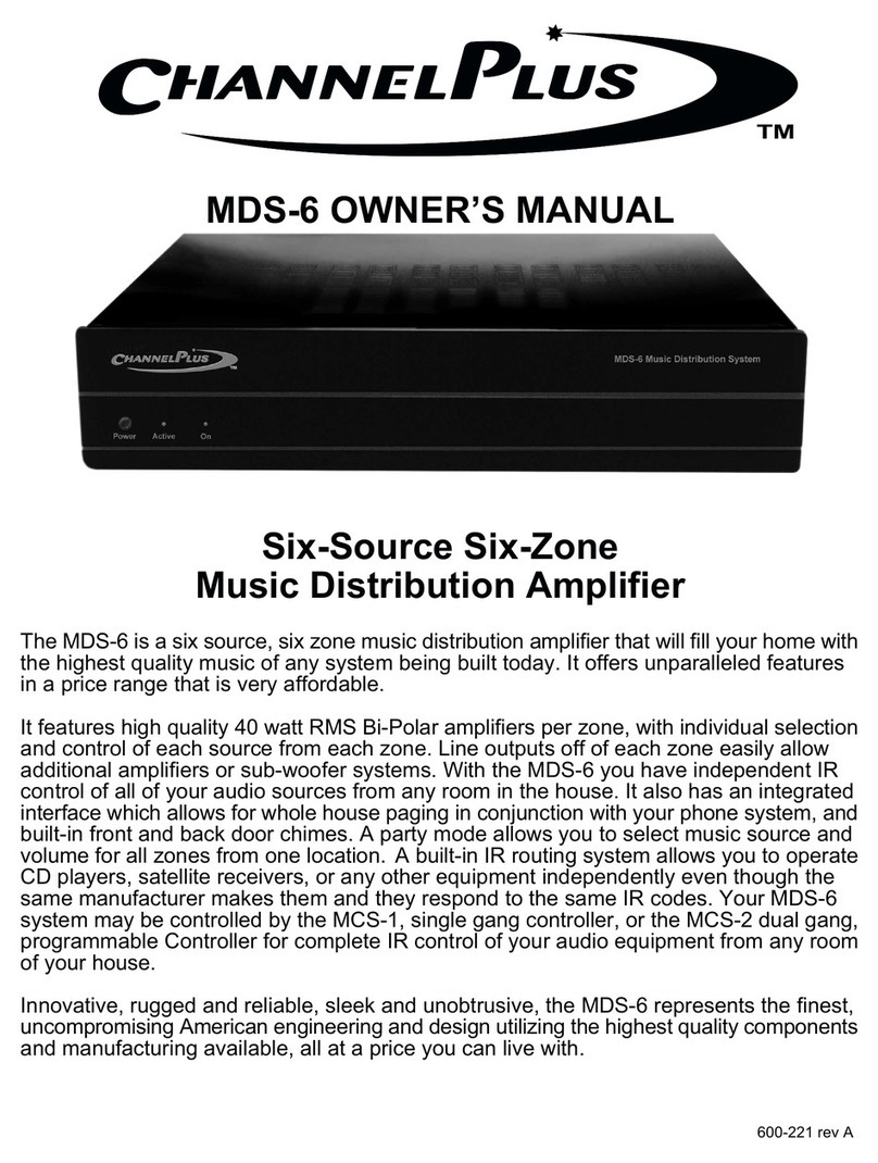 Channel Plus CHANNELPLUS MDS-6 owner's manual