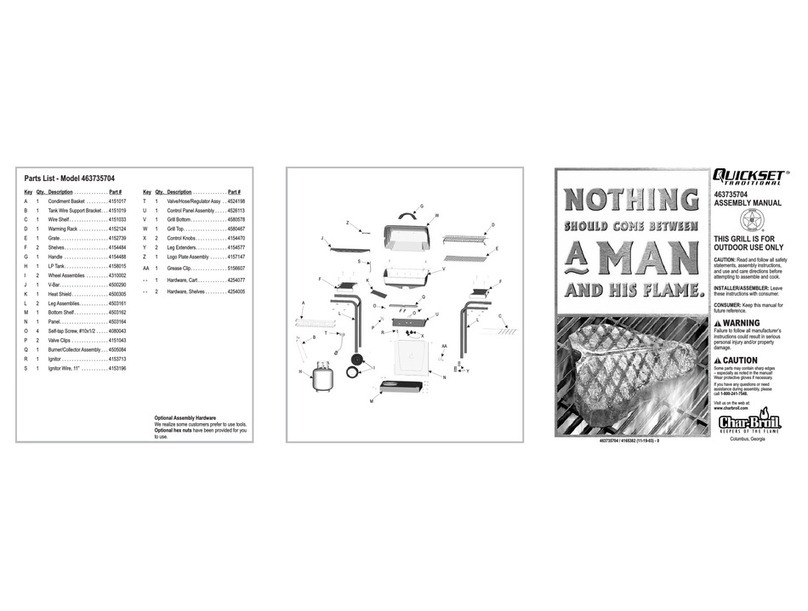 Char-Broil QUICKSET TRADITIONAL 463735704 parts list