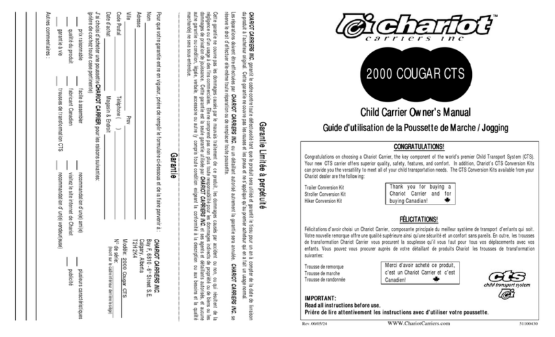 Chariot Carriers COUGAR CTS 2000 User manual