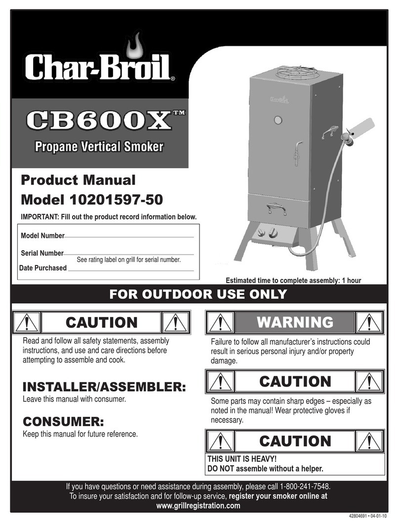 Char-Broil CB600X 10201597-50 product manual
