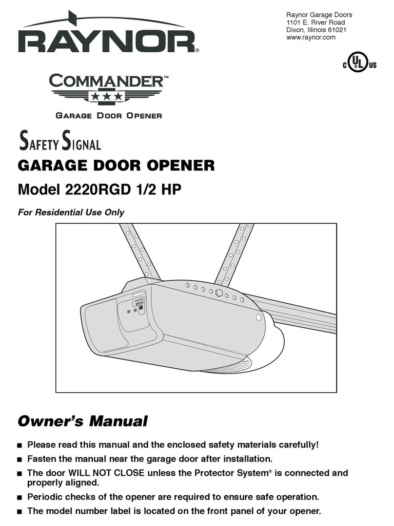 Raynor 2220RGD 1/2 HP owner's manual