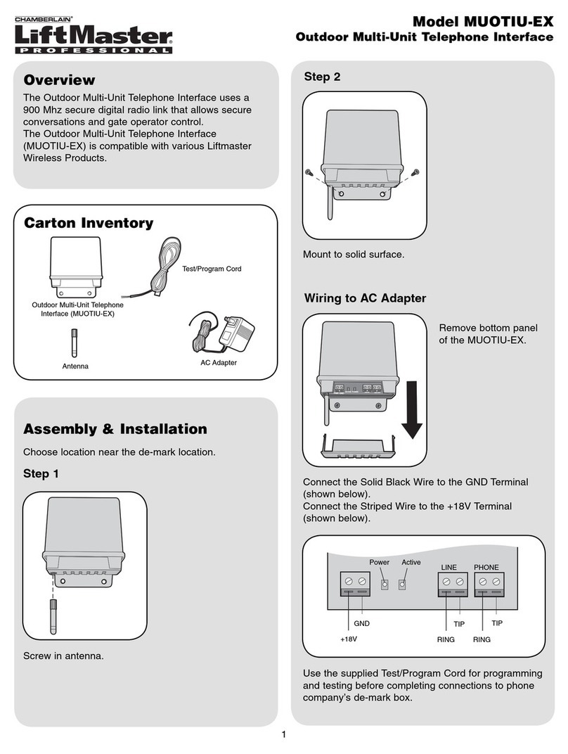 Chamberlain LiftMaster MUOTIU-EX User manual