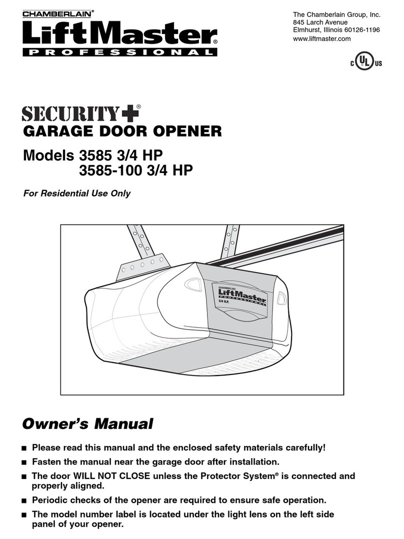 Chamberlain 3585-100 3/4 HP owner's manual