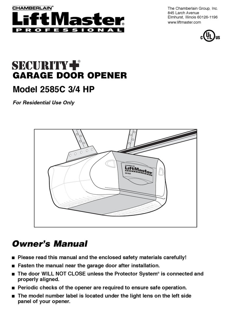 Chamberlain 2585C 3/4 HP owner's manual