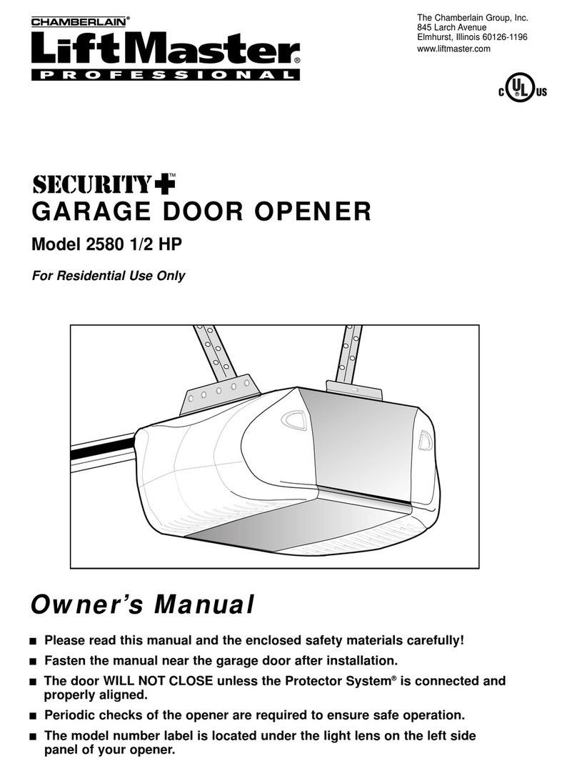 Chamberlain 2580 1/2 HP owner's manual