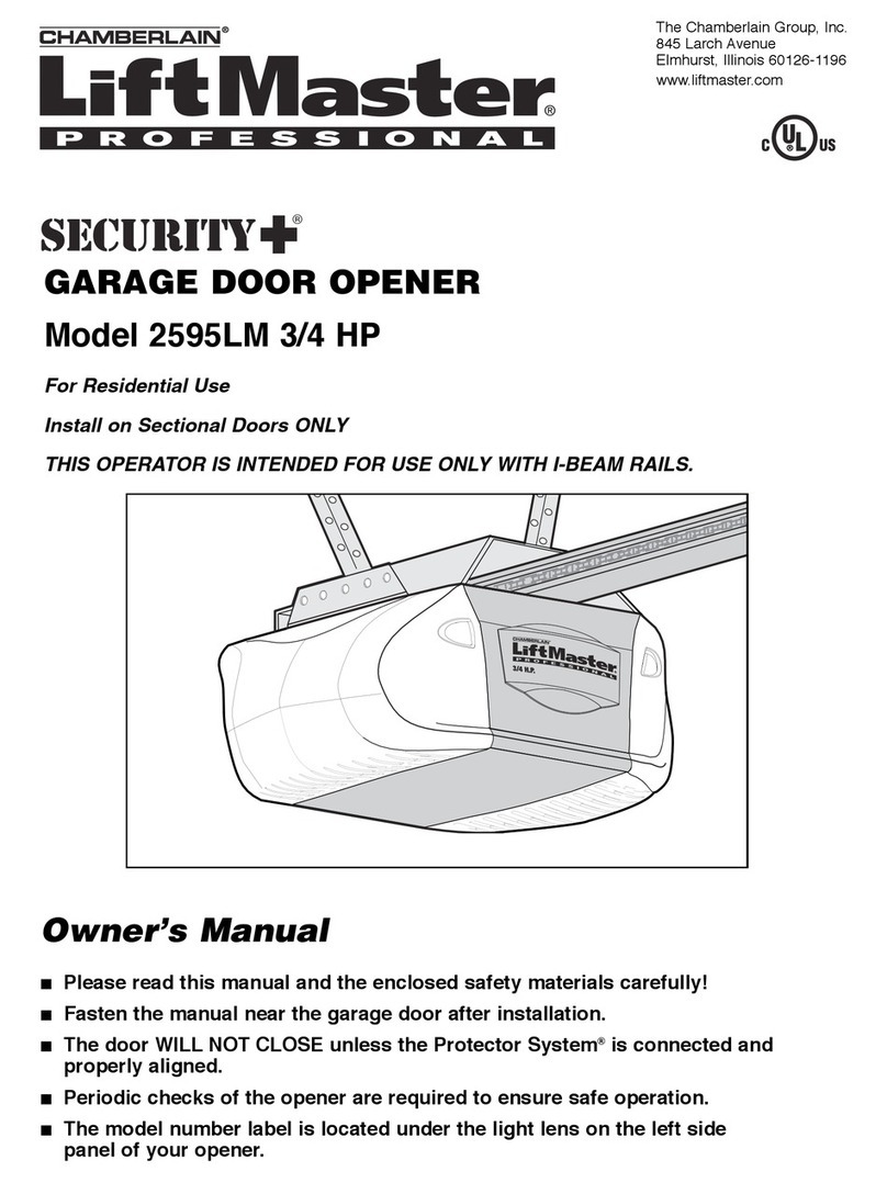 Chamberlain 2595LM 3/4 HP owner's manual