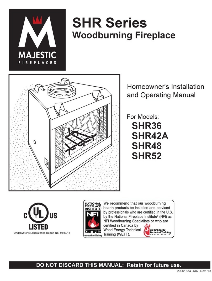 Majestic fireplaces SuperHearth SHR36 Homeowner's installation and operating manual
