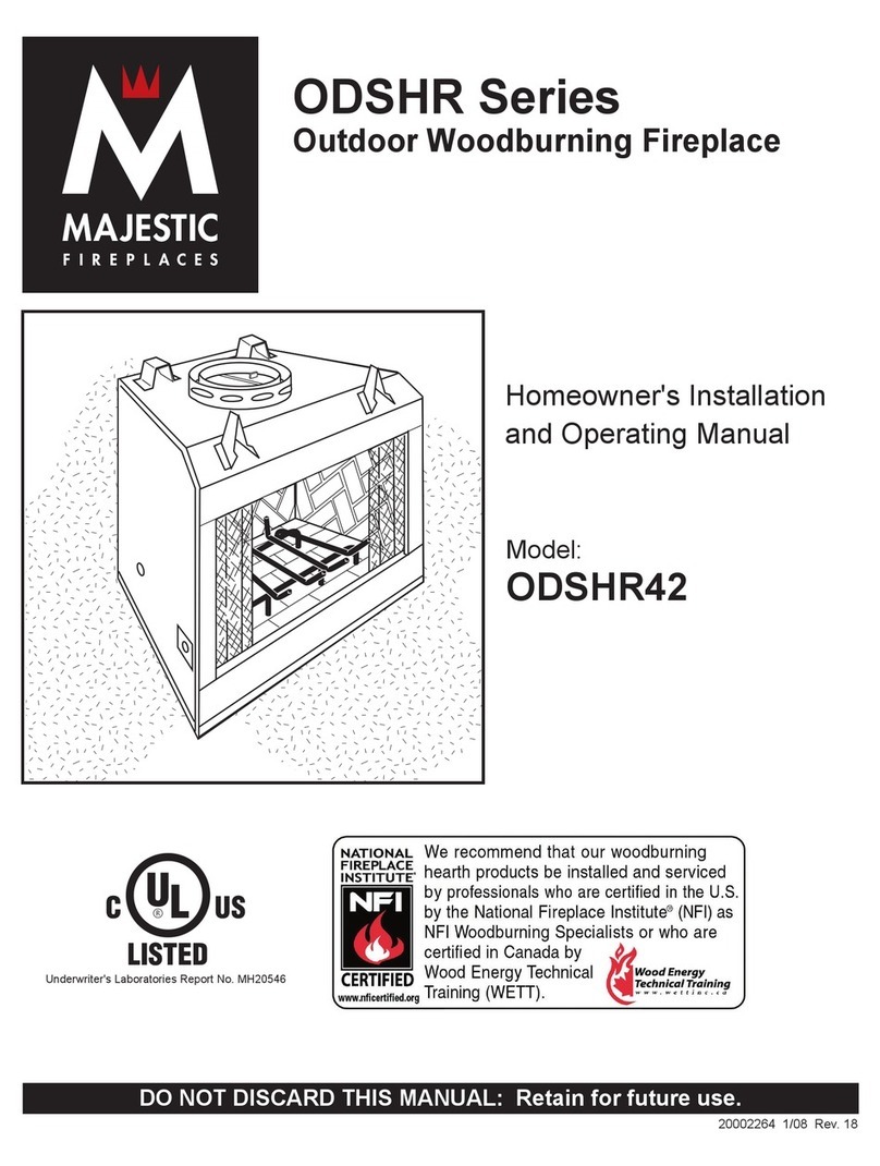 Majestic fireplaces ODSHR42 Homeowner's installation and operating manual