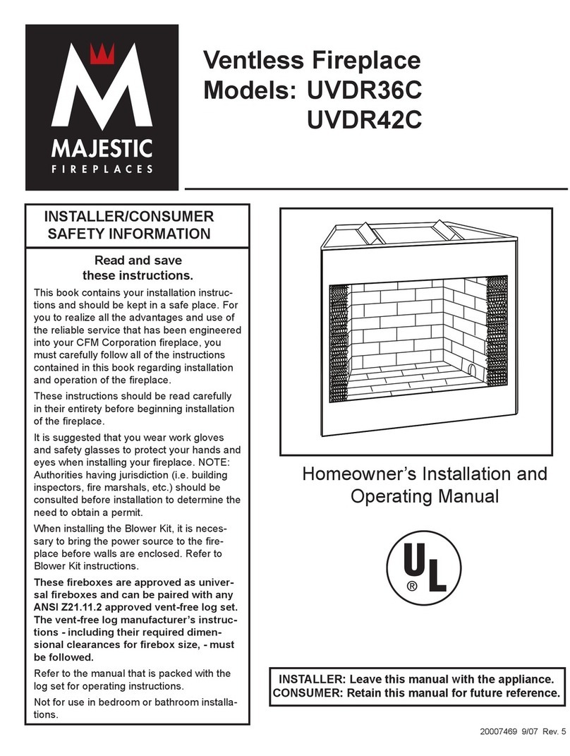 Majestic fireplaces FireStage UVDR36C Homeowner's installation and operating manual