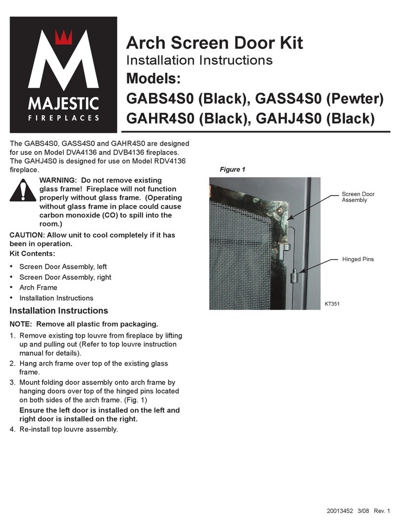 Majestic fireplaces Arch Screen Door Kit GABS4S0 installation instructions