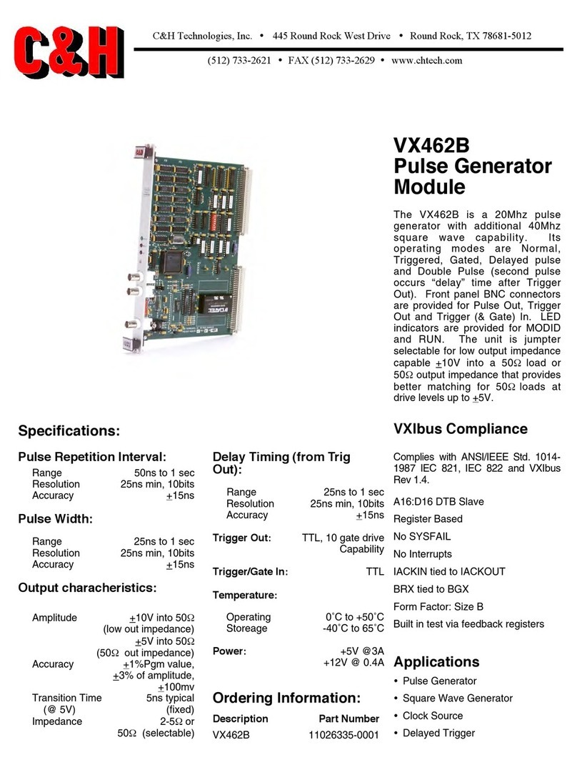 C&H Pulse Generator Module VX462B Specifications