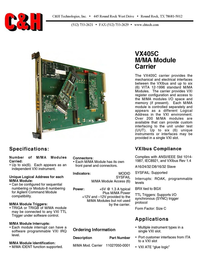 C&H M/MA Module Carrier VX405C Specifications C&H M/MA Module Carrier VX405C Specifications