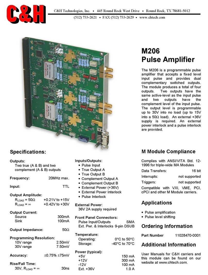 C&H Pulse Amplifier M206 Specifications