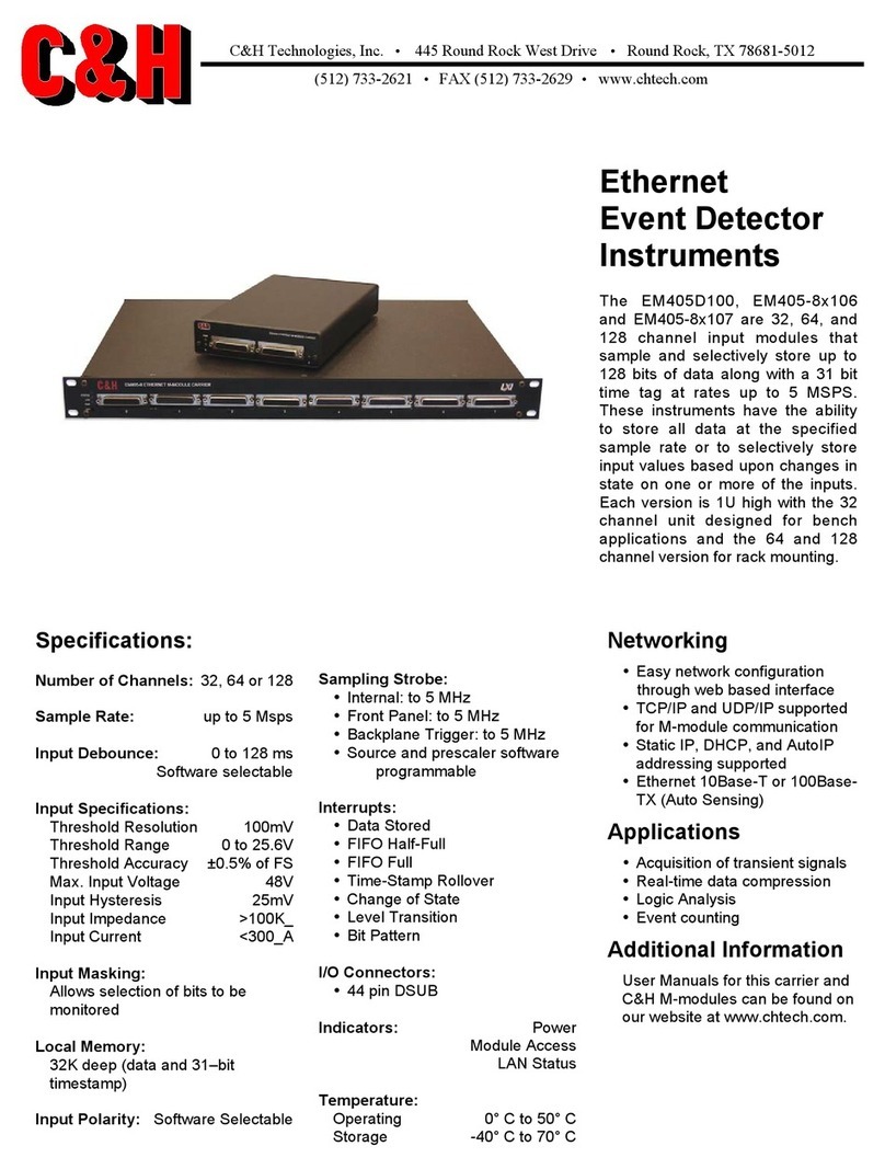 C&H Technologies EM405D100 Specification sheet C&H Technologies EM405D100 Specification sheet