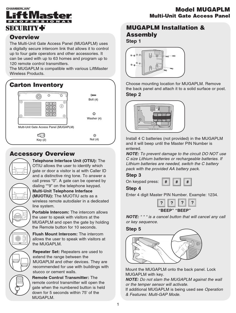 Chamberlain LIFTMASTER MUGAPLM user manual