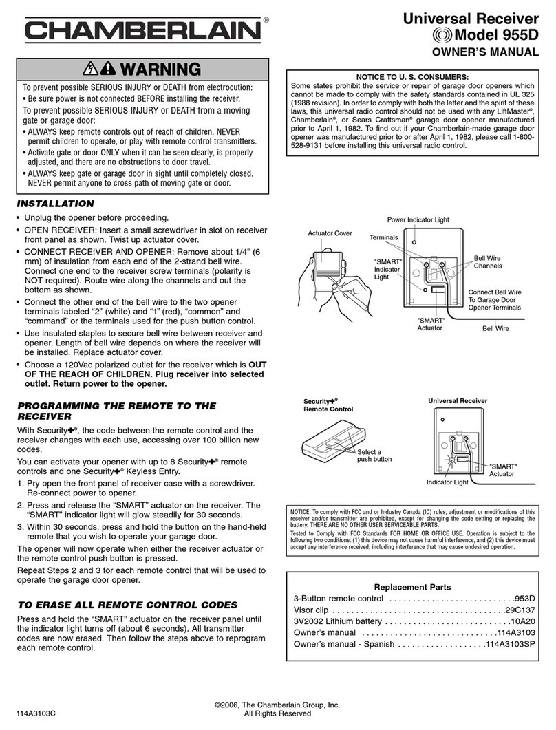 Chamberlain 955D owner's manual