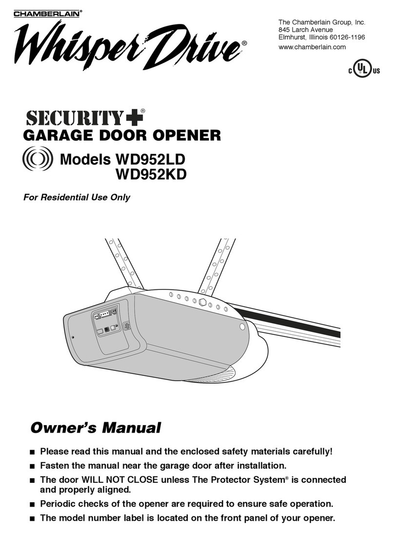 Chamberlain Whisper Drive Security+ WD952KD owner's manual Chamberlain Whisper Drive Security+ WD952KD owner's manual