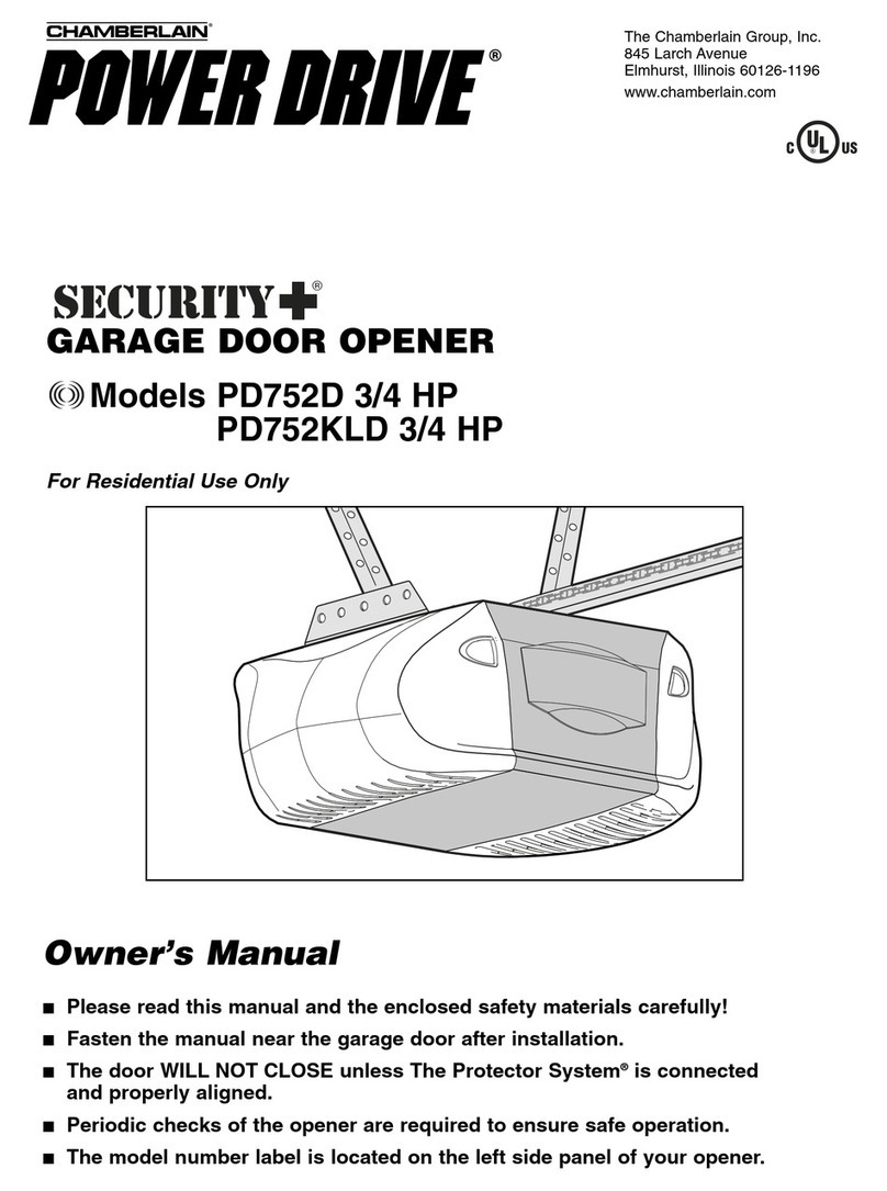 Chamberlain POWER DRIVE Security+ PD752D owner's manual Chamberlain POWER DRIVE Security+ PD752D owner's manual