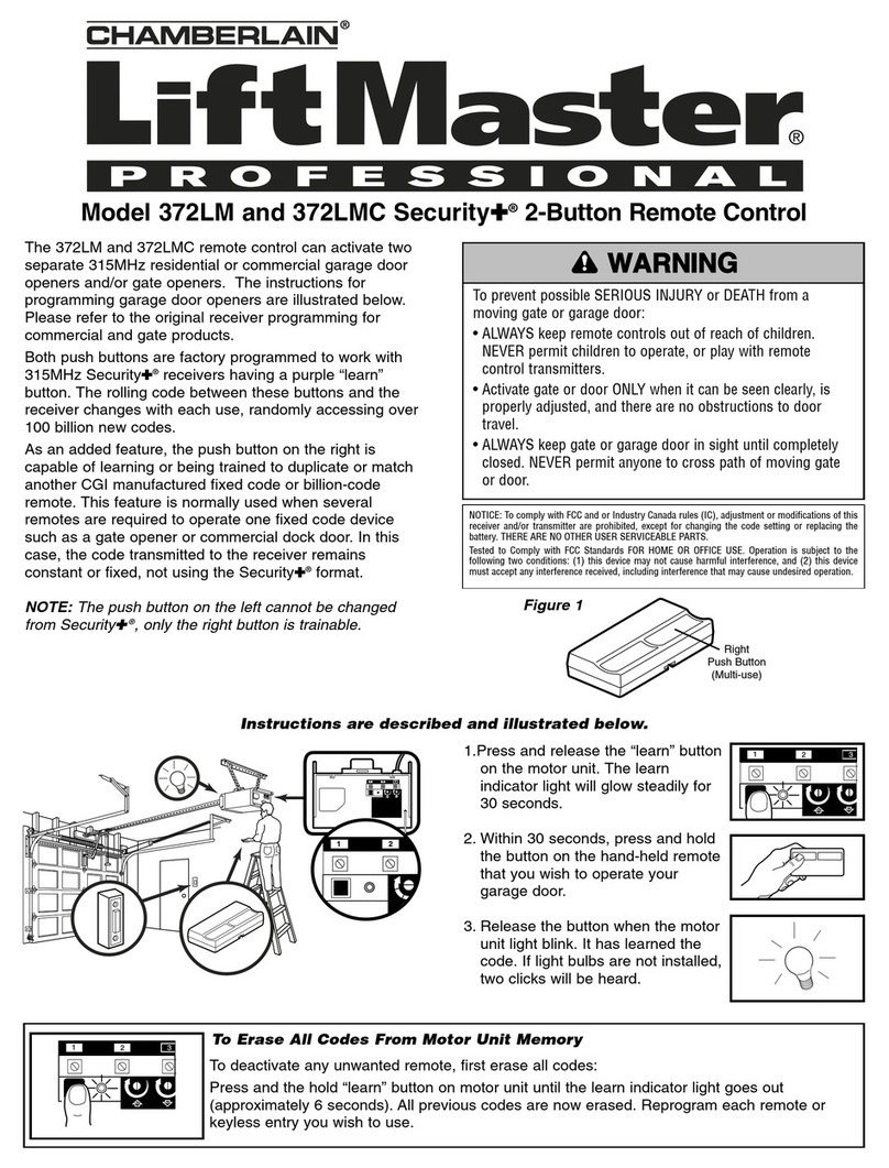 Chamberlain LiftMaster Security+ 372LM owner's manual