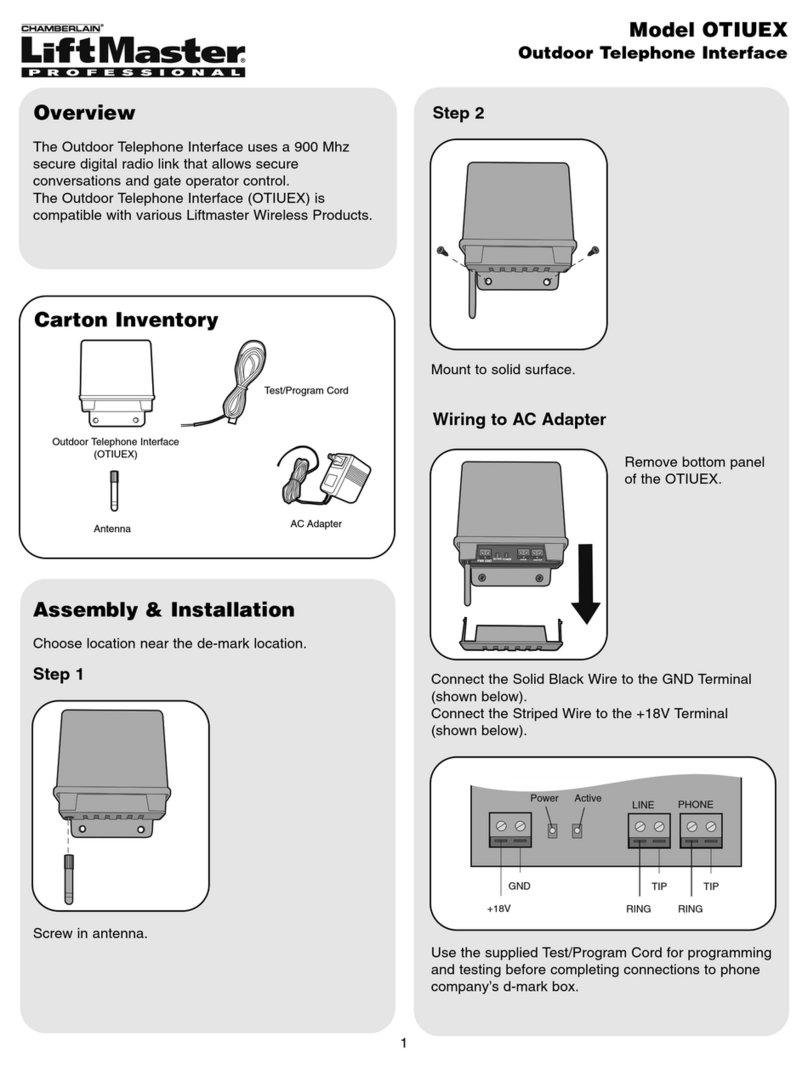 Chamberlain OTIUEX Assembly and installation