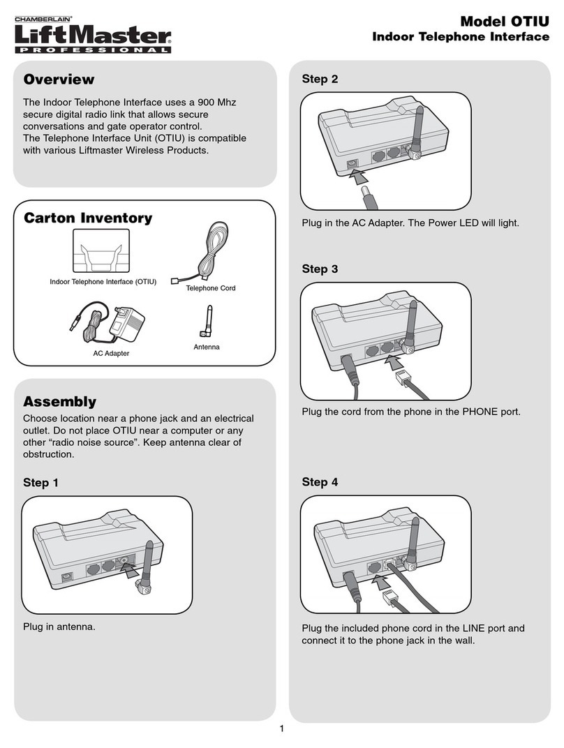 Chamberlain OTIU quick guide