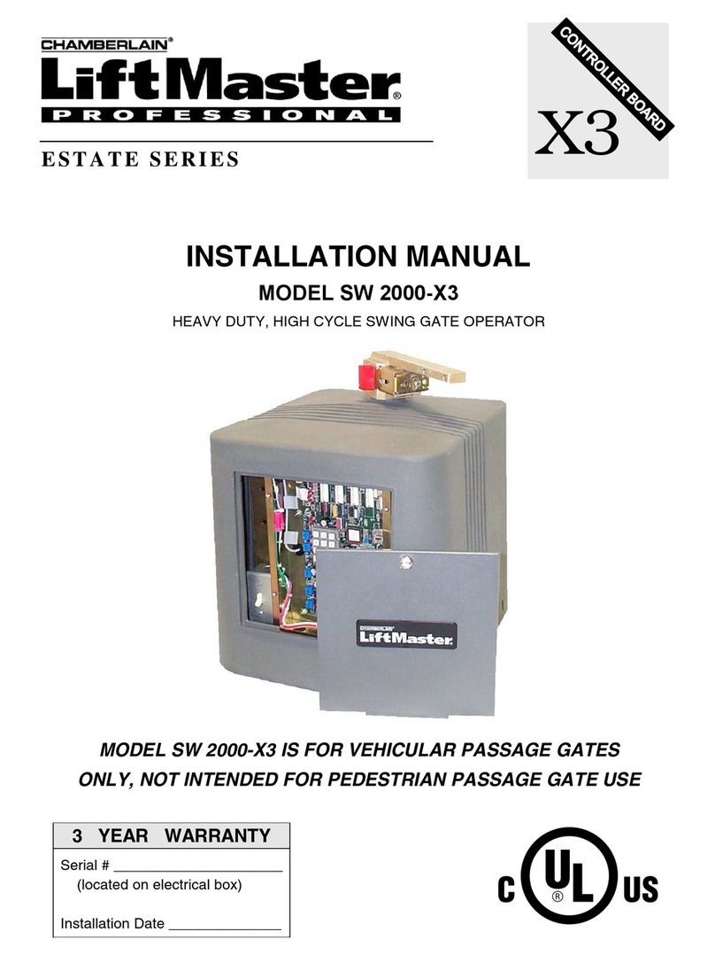 Chamberlain ESTATE SERIES SW 2000-X3 installation manual Chamberlain ESTATE SERIES SW 2000-X3 installation manual
