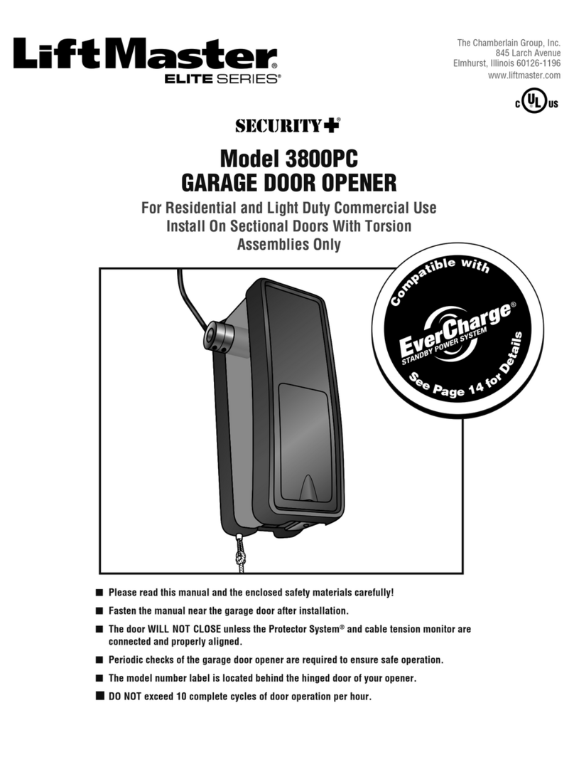 Chamberlain LiftMaster Elite Security+ 3800PC owner's manual