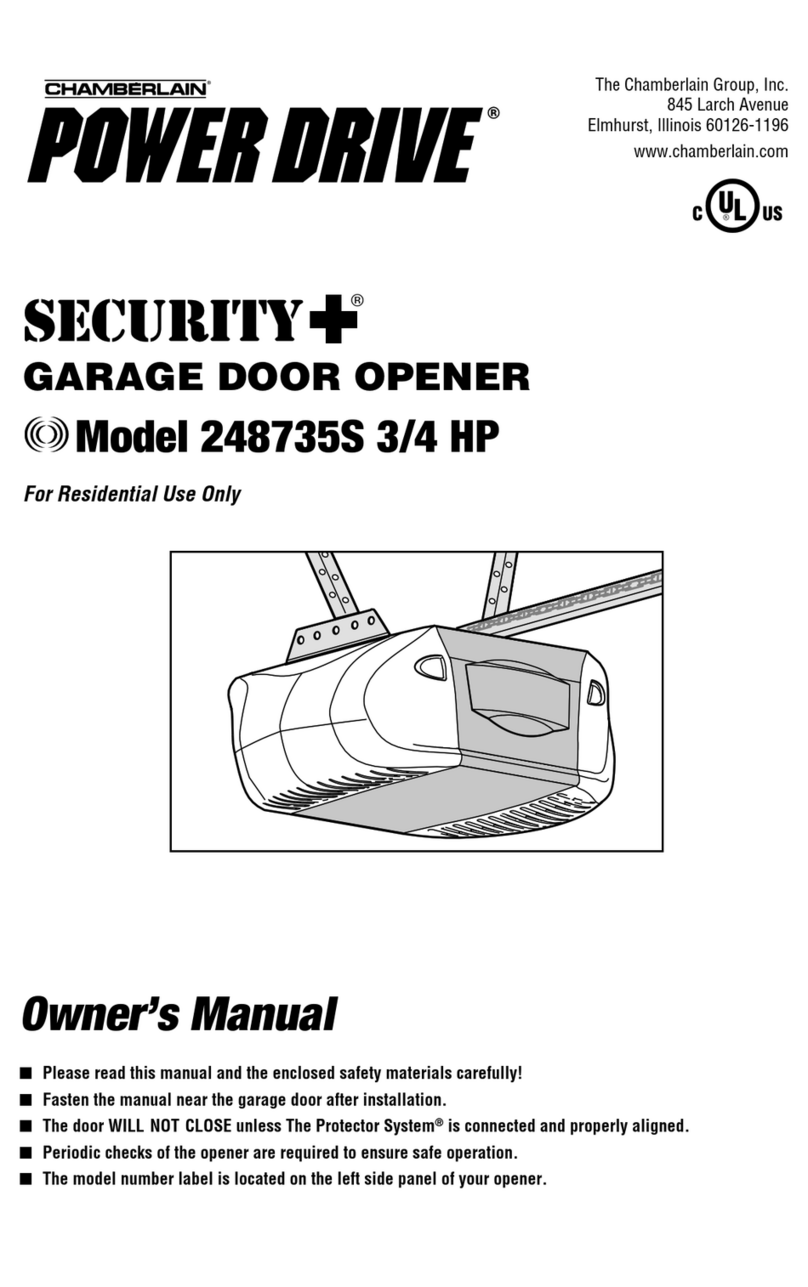 Chamberlain POWER DRIVE 248735S 3/4 HP owner's manual