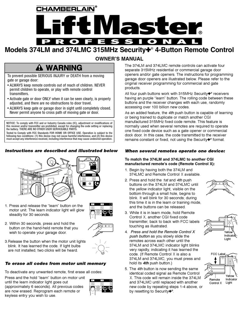 Chamberlain LIFTMASTER 374LM User manual
