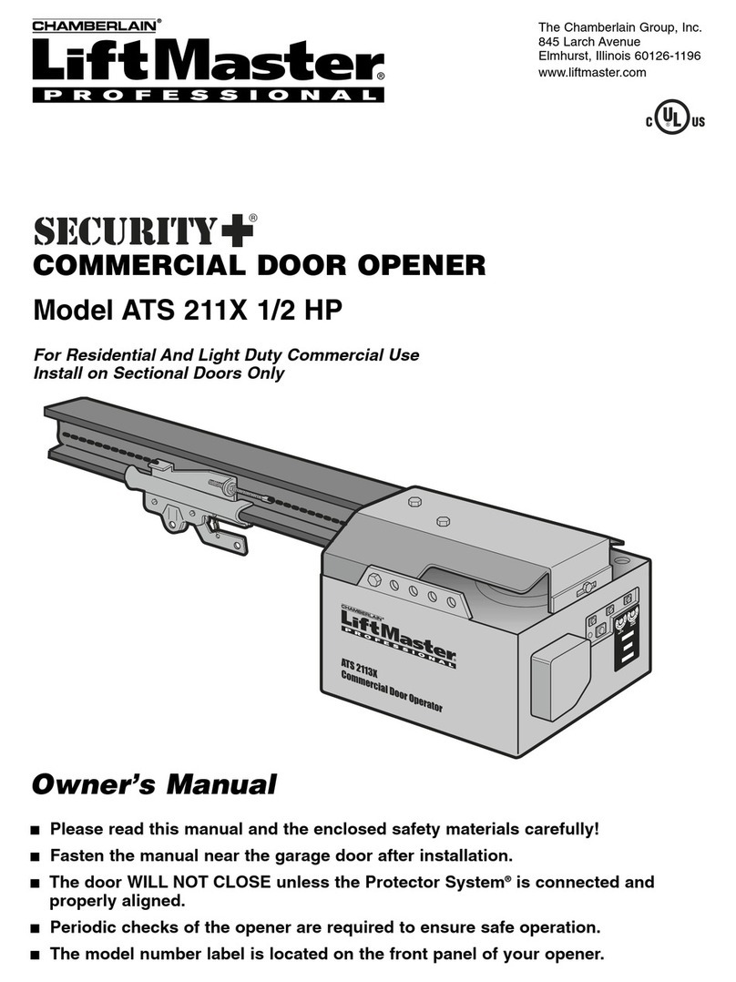 Chamberlain ATS 211X 1/2 HP owner's manual Chamberlain ATS 211X 1/2 HP owner's manual