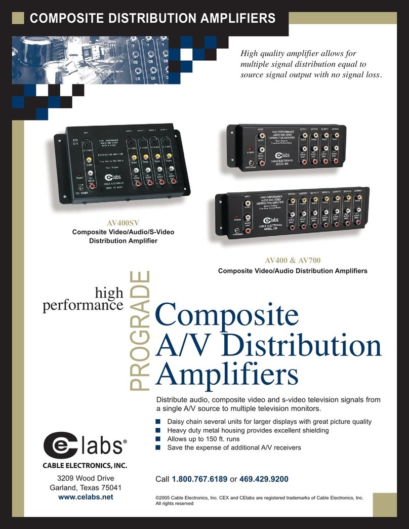 Cable Electronics Composite A/V Distribution Amplifier AV400SV User manual