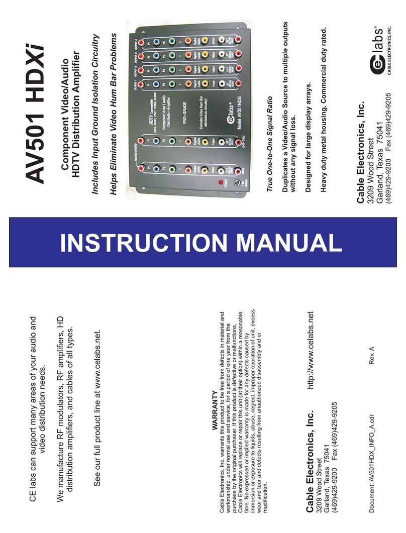 Cable Electronics AV501HDXi instruction manual